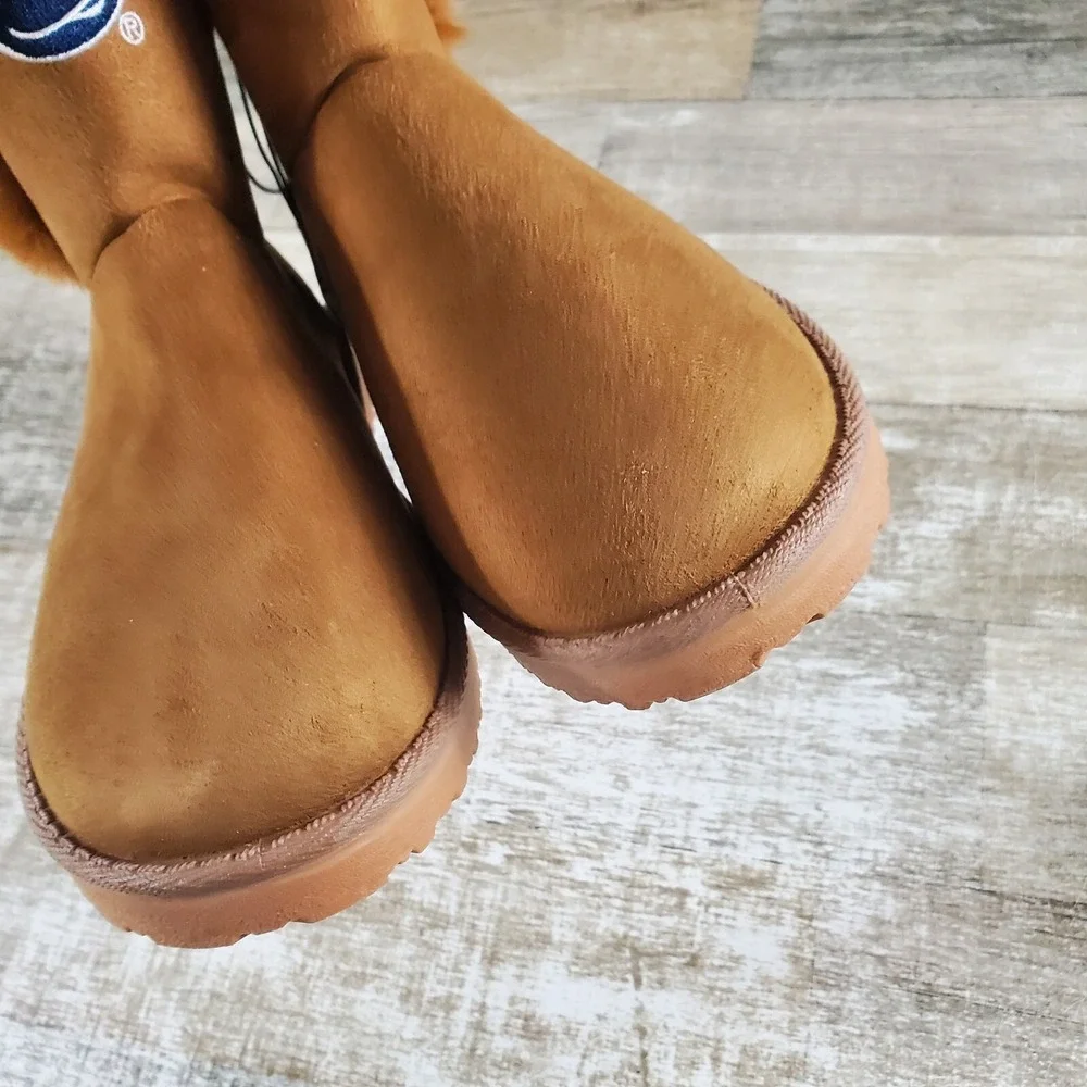 Foco Penn State Nittany Lions Womens Winter Boot Sz 10 Brown Faux Fur Ankle